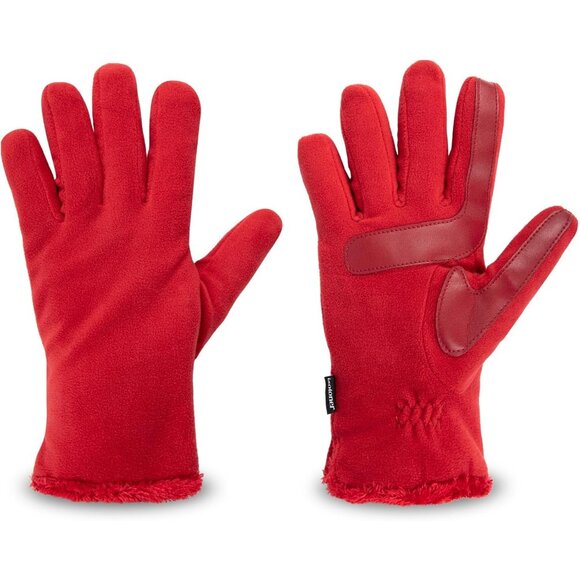 Women's Stretch Fleece Gloves With Microlux Lining and Touch Technology Red - Picture 5 of 6